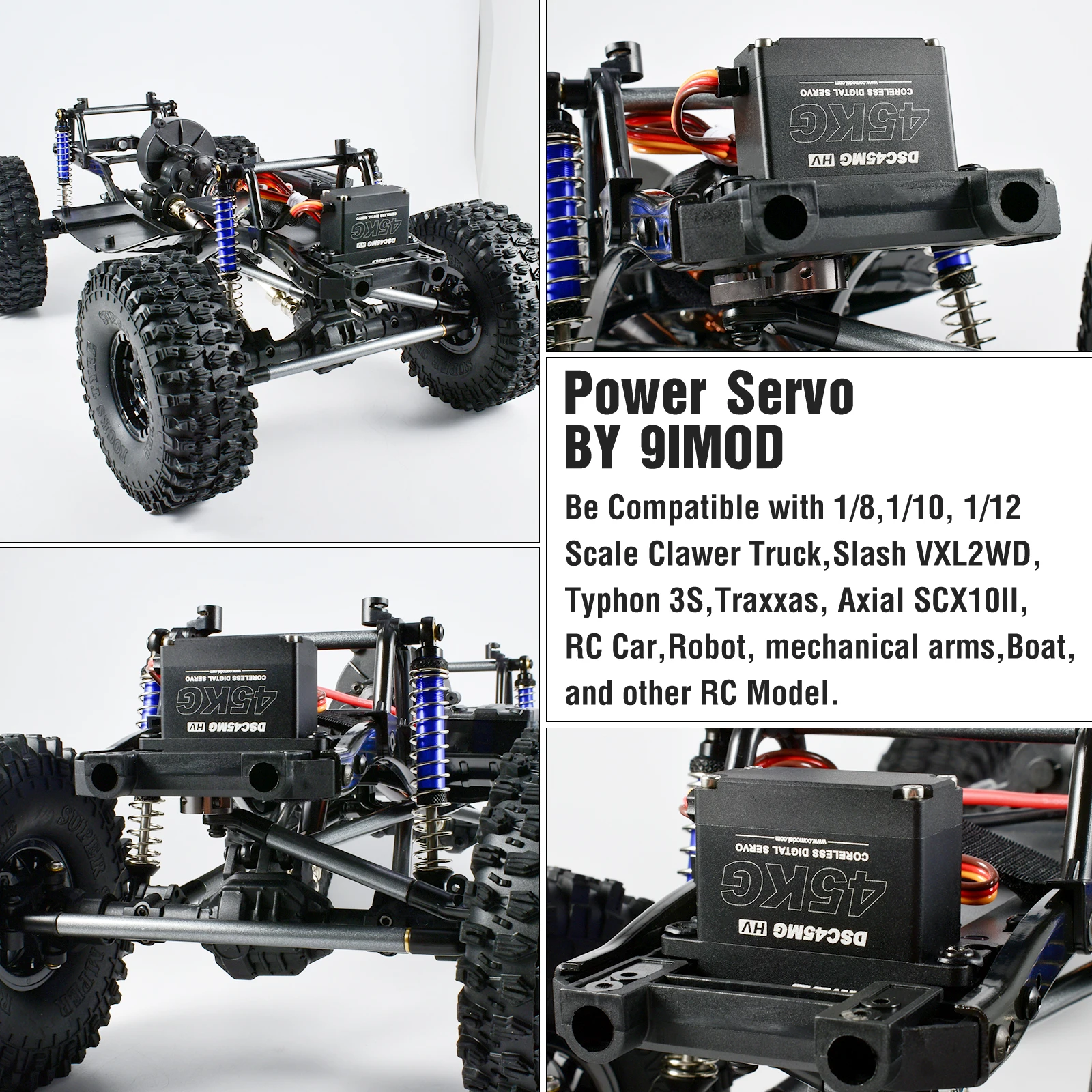 9imod RC Servo 35kg 45kg 25kg 51kg Metal Waterproof Brushless Servo Motor For Servo RC 1/10 1/8 Traxxas TRX4 Axial SCX10 RC Car