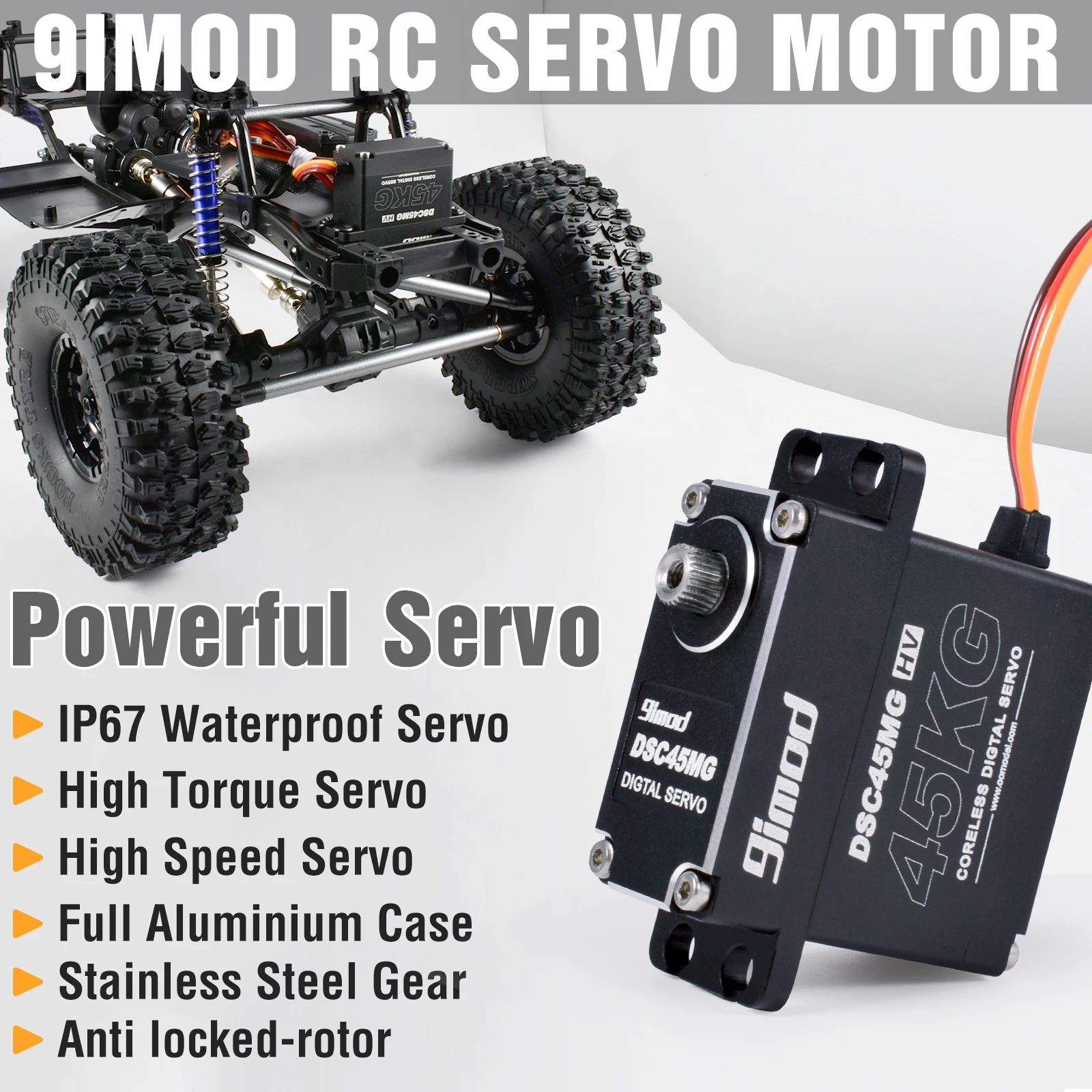 9imod RC Servo 35kg 45kg 25kg 51kg Metal Waterproof Brushless Servo Motor For Servo RC 1/10 1/8 Traxxas TRX4 Axial SCX10 RC Car
