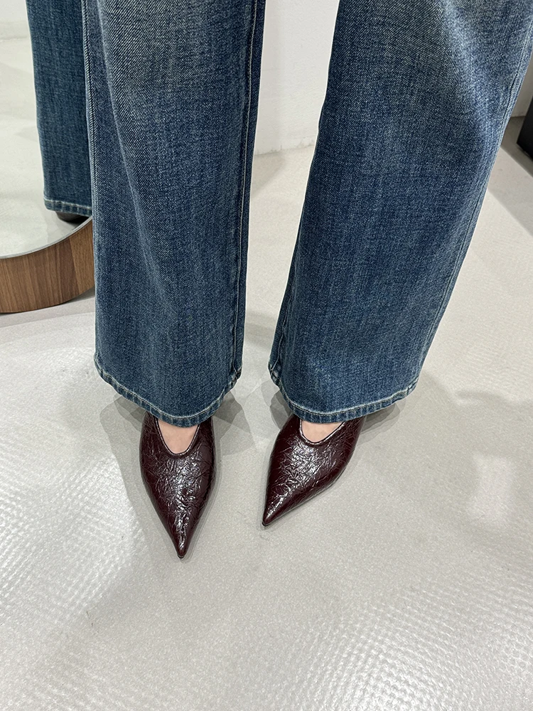 Fashion Pointed Toe Thin Heel Women Office Pumps Shallow Slip On Party Dress Shoes 2026 New Spring Autumn Commuter Footwear