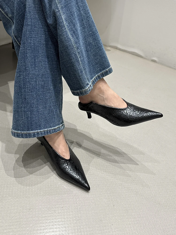 Fashion Pointed Toe Thin Heel Women Office Pumps Shallow Slip On Party Dress Shoes 2026 New Spring Autumn Commuter Footwear