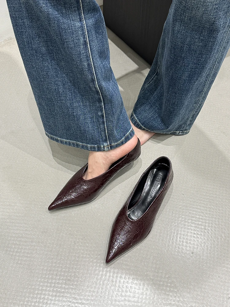 Fashion Pointed Toe Thin Heel Women Office Pumps Shallow Slip On Party Dress Shoes 2026 New Spring Autumn Commuter Footwear