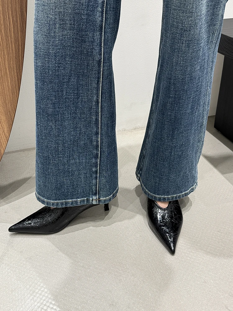 Fashion Pointed Toe Thin Heel Women Office Pumps Shallow Slip On Party Dress Shoes 2026 New Spring Autumn Commuter Footwear