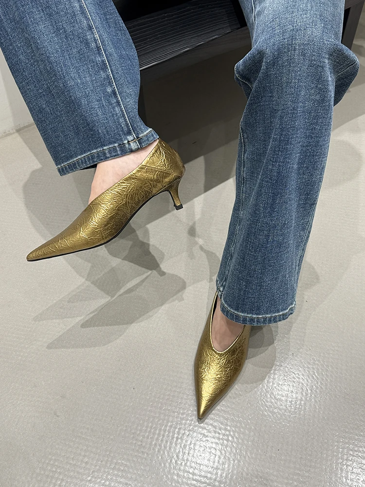 Fashion Pointed Toe Thin Heel Women Office Pumps Shallow Slip On Party Dress Shoes 2026 New Spring Autumn Commuter Footwear