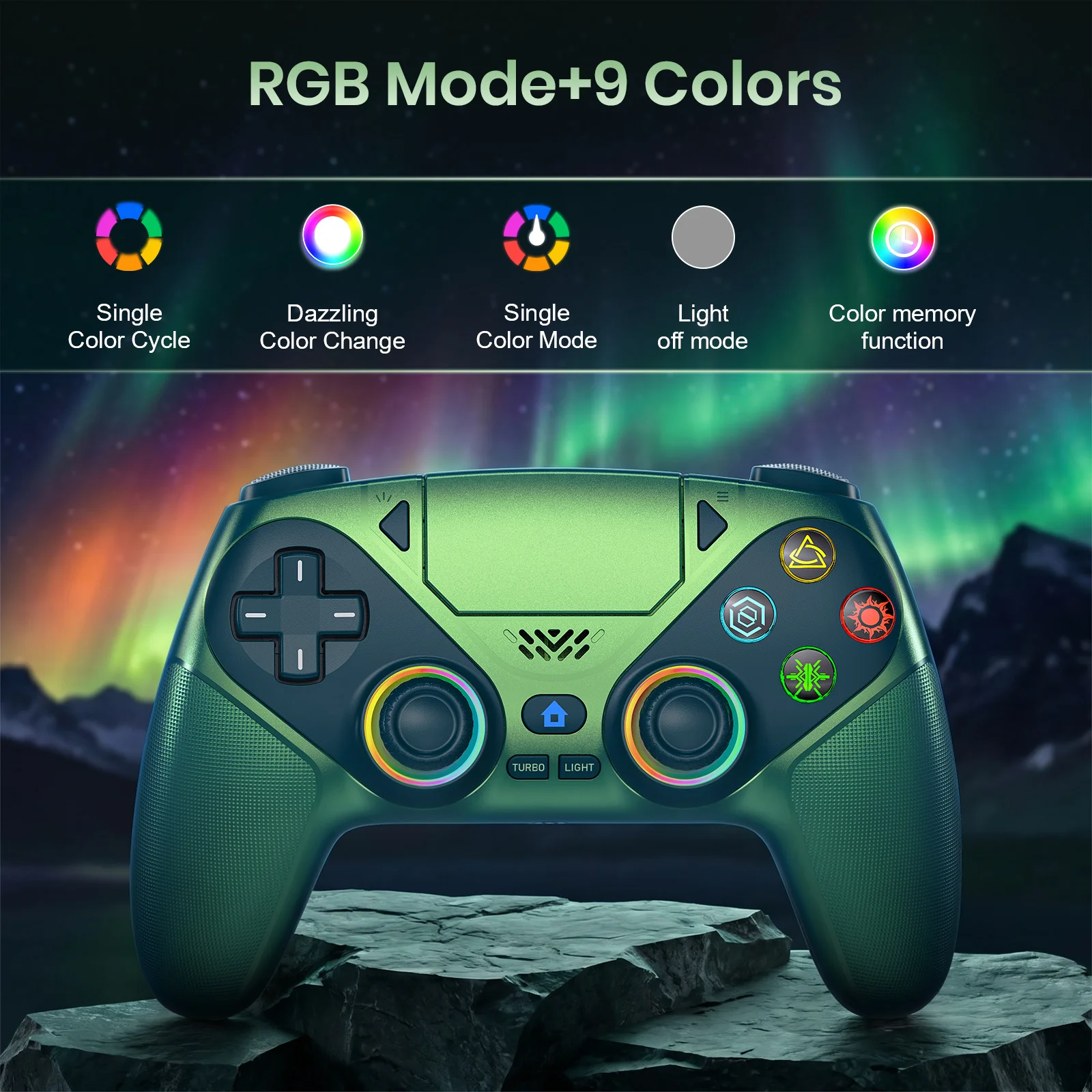 Wireless Controller For Playstation 5 PS5/PS5 Pro/Slim/PC RGB LED Game Joystick Dual Vibration Marco/Turbo Programmable Gamepads