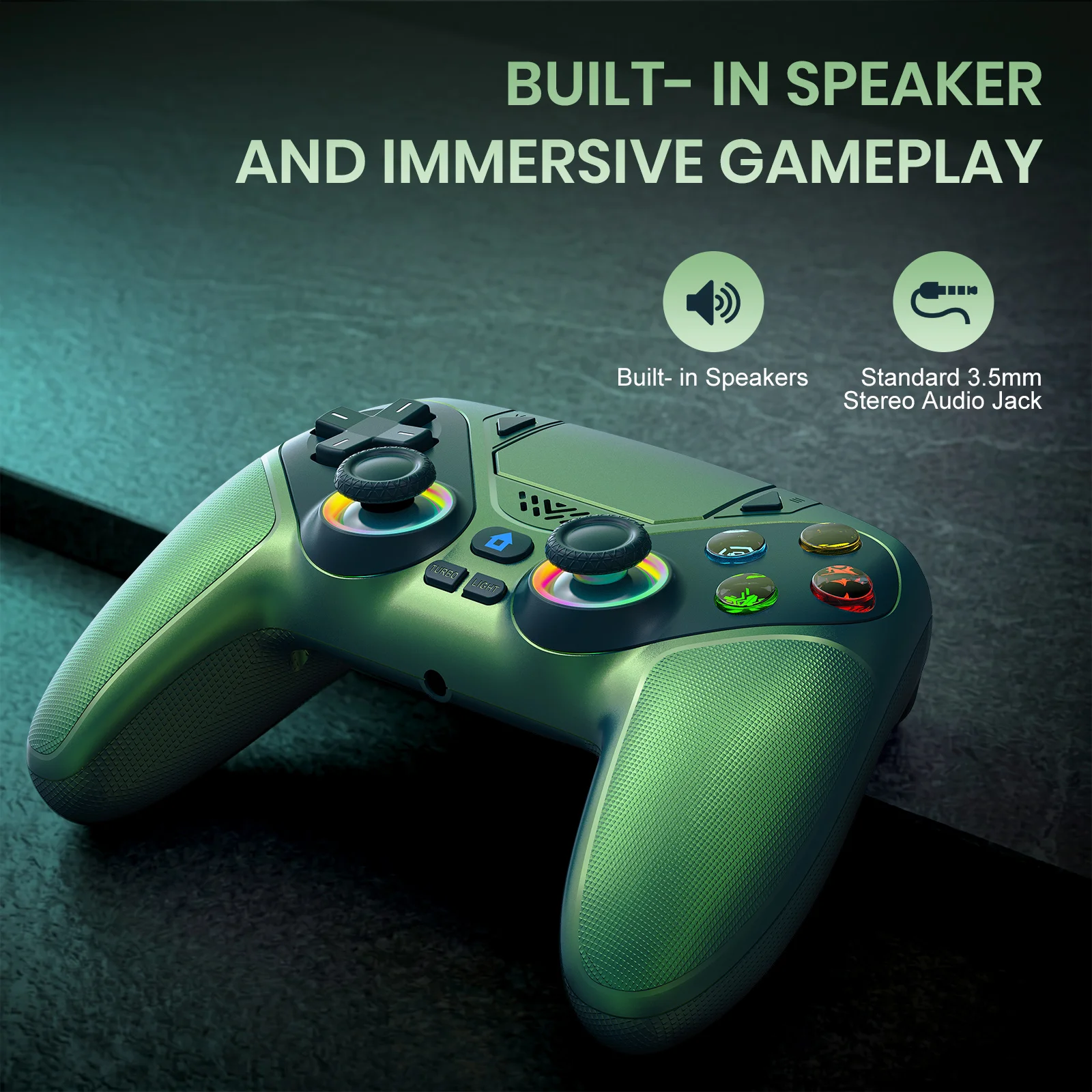 Wireless Controller For Playstation 5 PS5/PS5 Pro/Slim/PC RGB LED Game Joystick Dual Vibration Marco/Turbo Programmable Gamepads
