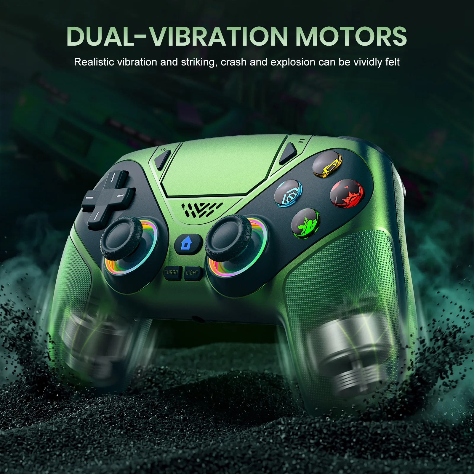 Wireless Controller For Playstation 5 PS5/PS5 Pro/Slim/PC RGB LED Game Joystick Dual Vibration Marco/Turbo Programmable Gamepads