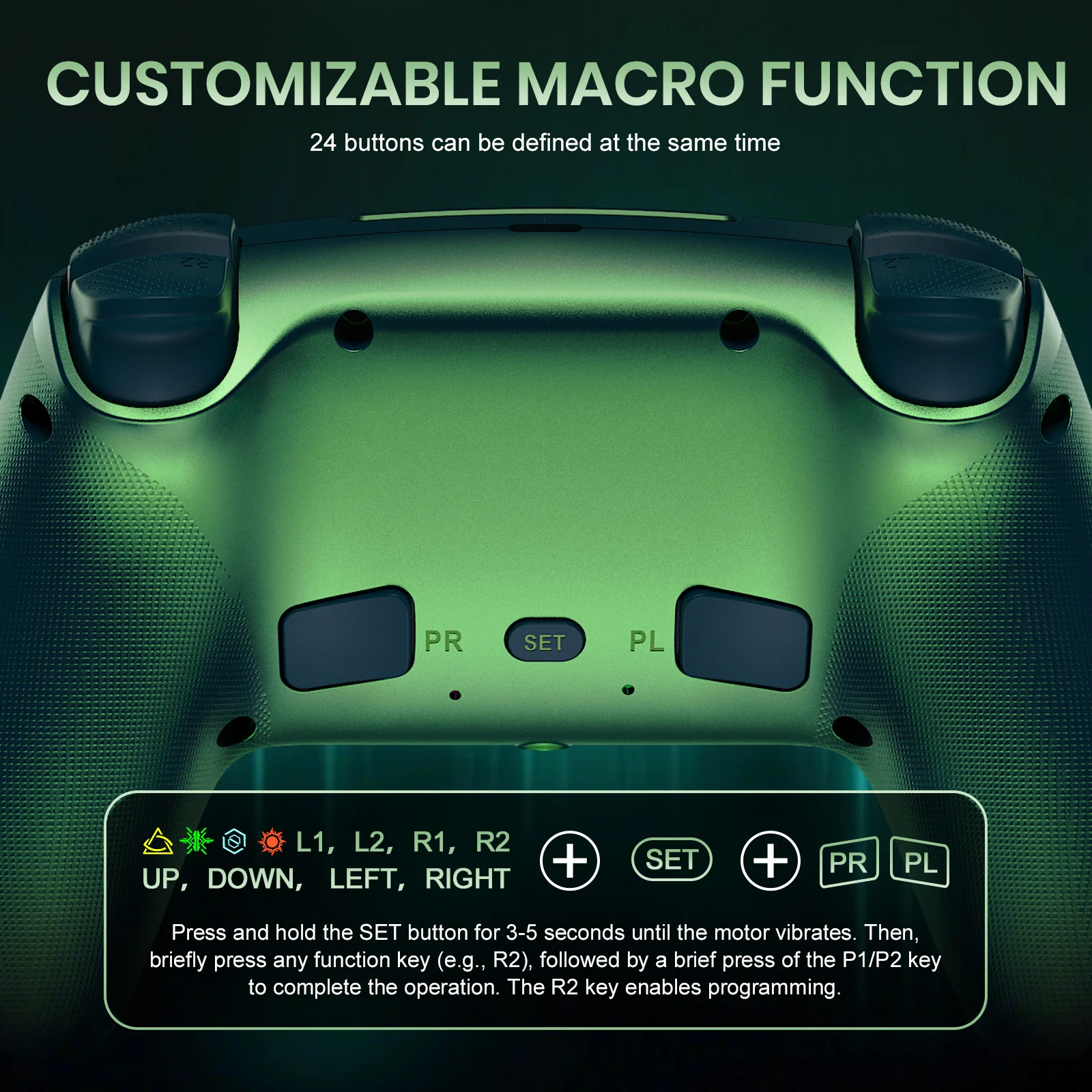 Wireless Controller For Playstation 5 PS5/PS5 Pro/Slim/PC RGB LED Game Joystick Dual Vibration Marco/Turbo Programmable Gamepads