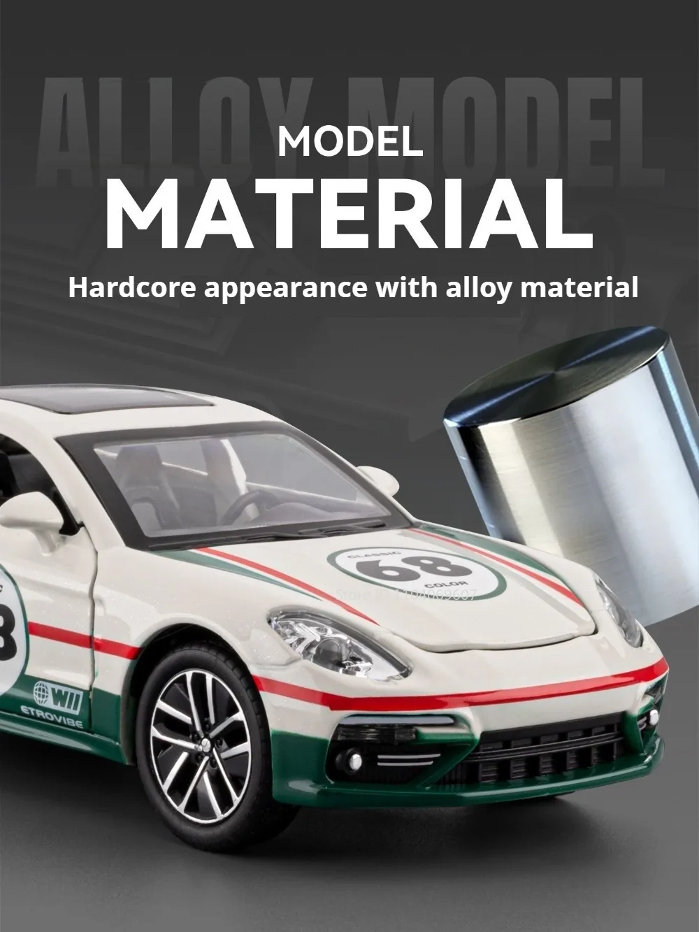 1:32 GTR Panamera Model Sports Car Toys Alloy Diecast Sound Light Doors Opened Exquisite Body Pull Back Collection Supercars
