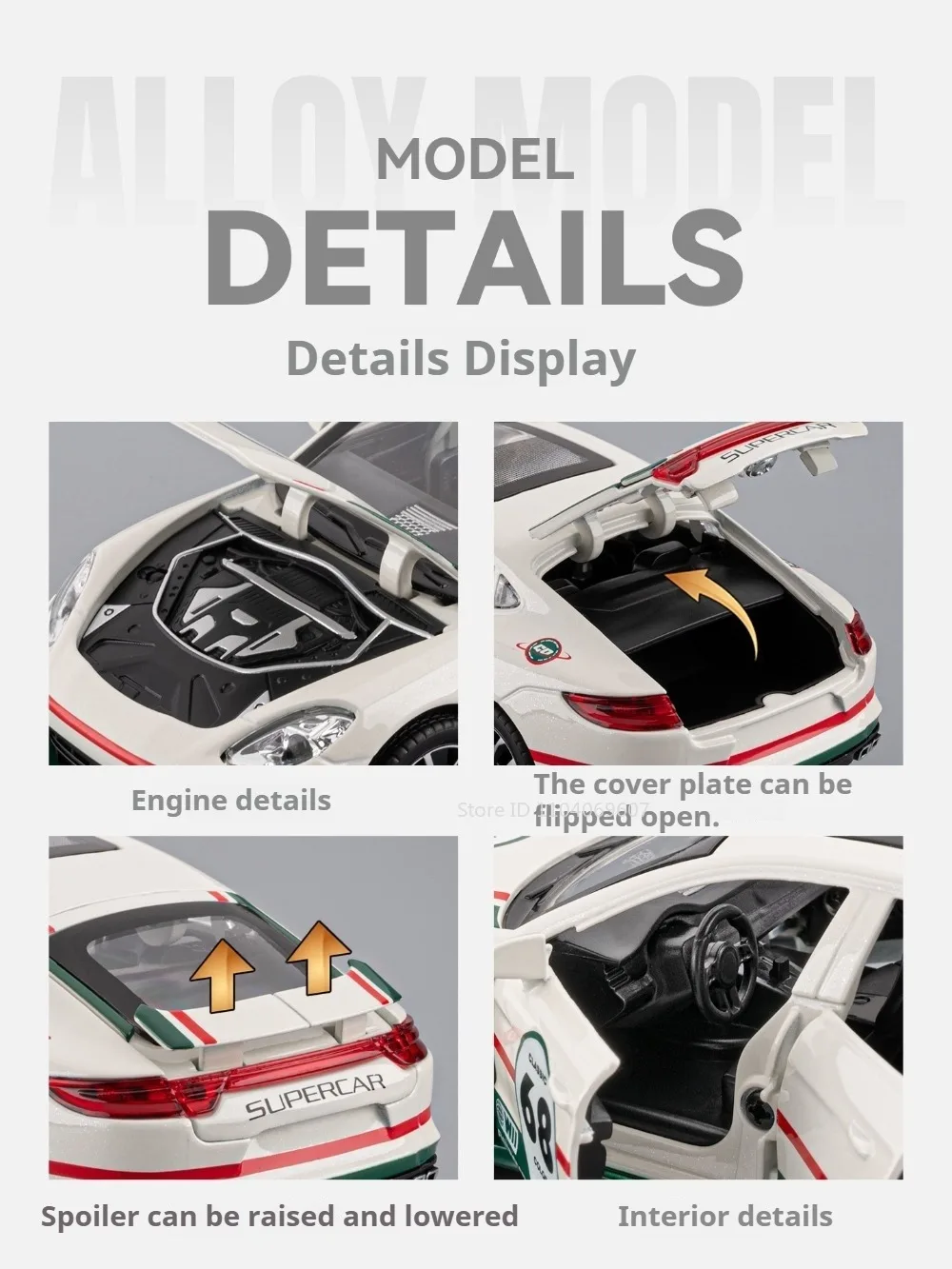 1:32 GTR Panamera Model Sports Car Toys Alloy Diecast Sound Light Doors Opened Exquisite Body Pull Back Collection Supercars