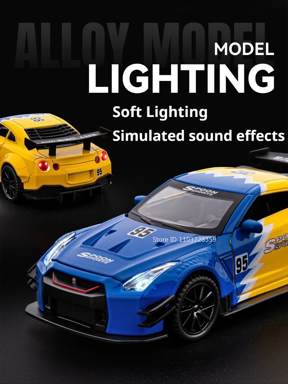 1:32 GTR Panamera Model Sports Car Toys Alloy Diecast Sound Light Doors Opened Exquisite Body Pull Back Collection Supercars