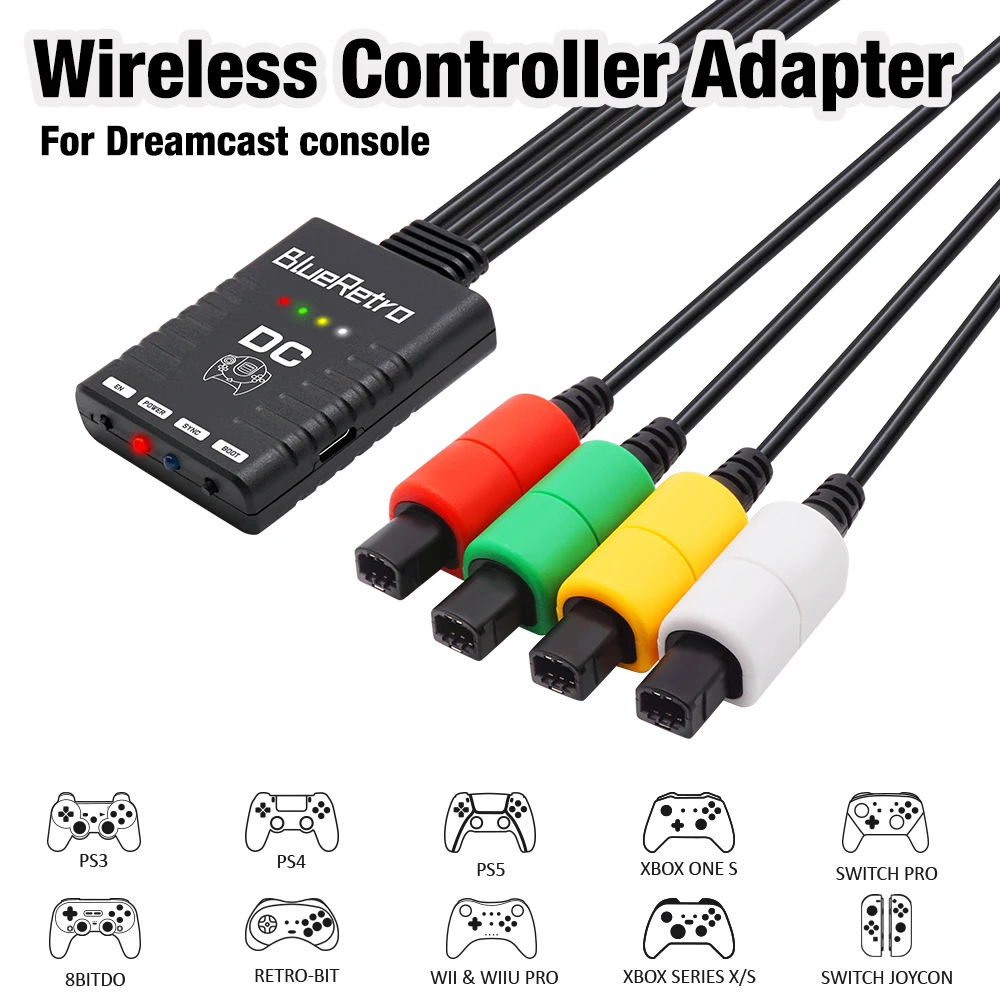 RetroScaler BlueRetro Wireless Controller Adapter For SEGA DreamCast Console to PS3 PS4 PS5 8bitdo Switch Pro WiiU Controller