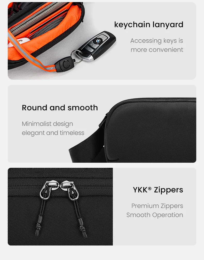 ReeYee 3L/4.5L Sling Chest Bag, Waterproof Cordura Multi-Compartment Crossbody Bag, Versatile Everyday Commute Organizer Pack
