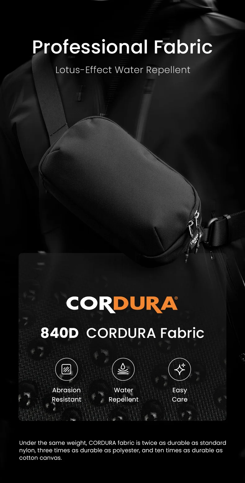 ReeYee 3L/4.5L Sling Chest Bag, Waterproof Cordura Multi-Compartment Crossbody Bag, Versatile Everyday Commute Organizer Pack