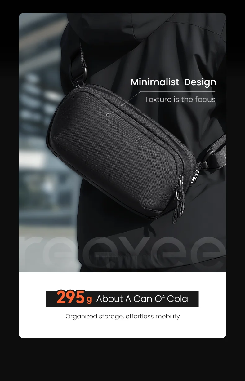 ReeYee 3L/4.5L Sling Chest Bag, Waterproof Cordura Multi-Compartment Crossbody Bag, Versatile Everyday Commute Organizer Pack
