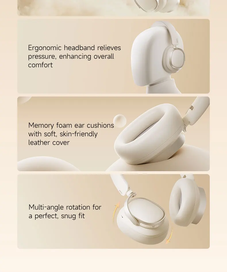 Edifier ES850NB Wireless Headphone Noise Cancelling Bluetooth Earphones Hi-Res Wireless Over-Ear Headphones with Carry Bag