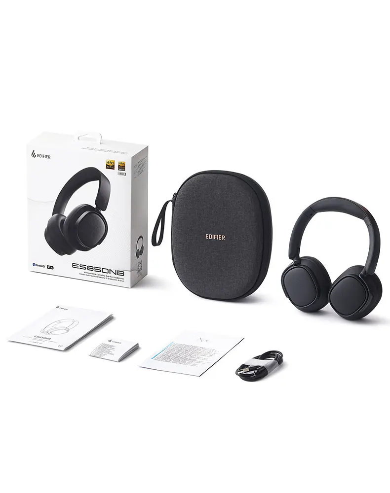 Edifier ES850NB Wireless Headphone Noise Cancelling Bluetooth Earphones Hi-Res Wireless Over-Ear Headphones with Carry Bag
