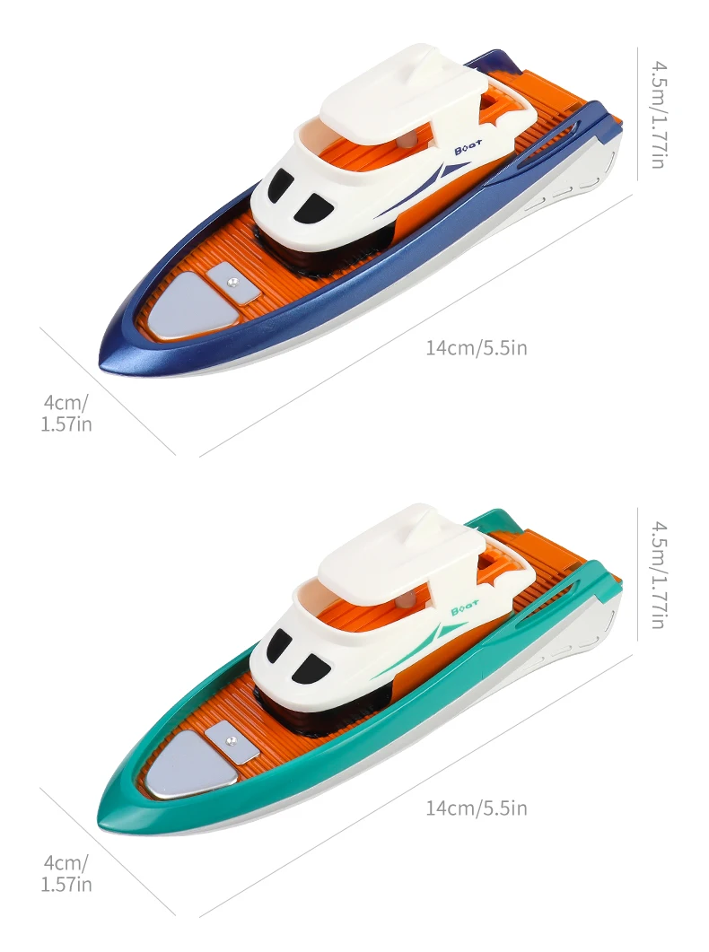 ZWN 1/32 RC Boat With Lights Powerful Dual Motor 2.4G Long Range Wireless Remote Controlled Tugboat Model Toy for Boy Girl Gifts