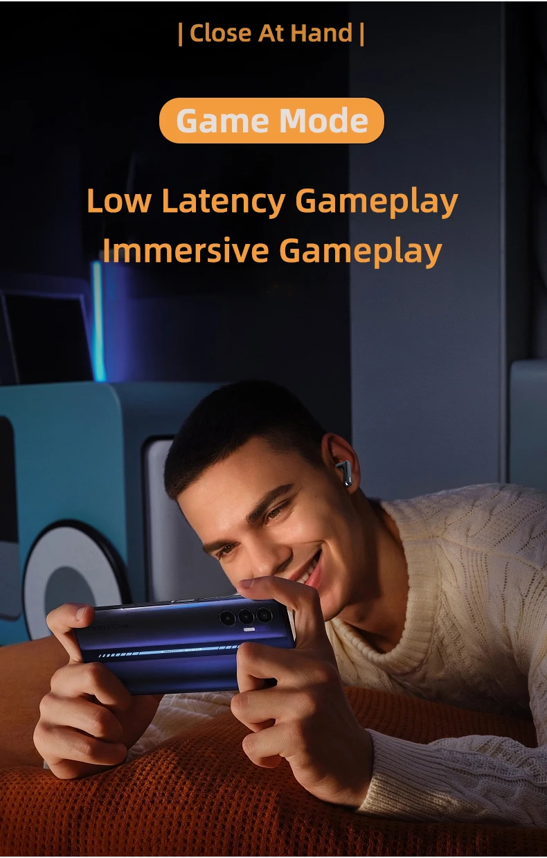 Lenovo LE253 Headphones Wireless Bluetooth 6.0 Earphones TWS HiFi Sound ANC Noise Reduction Gaming Sports Earbuds With Mic