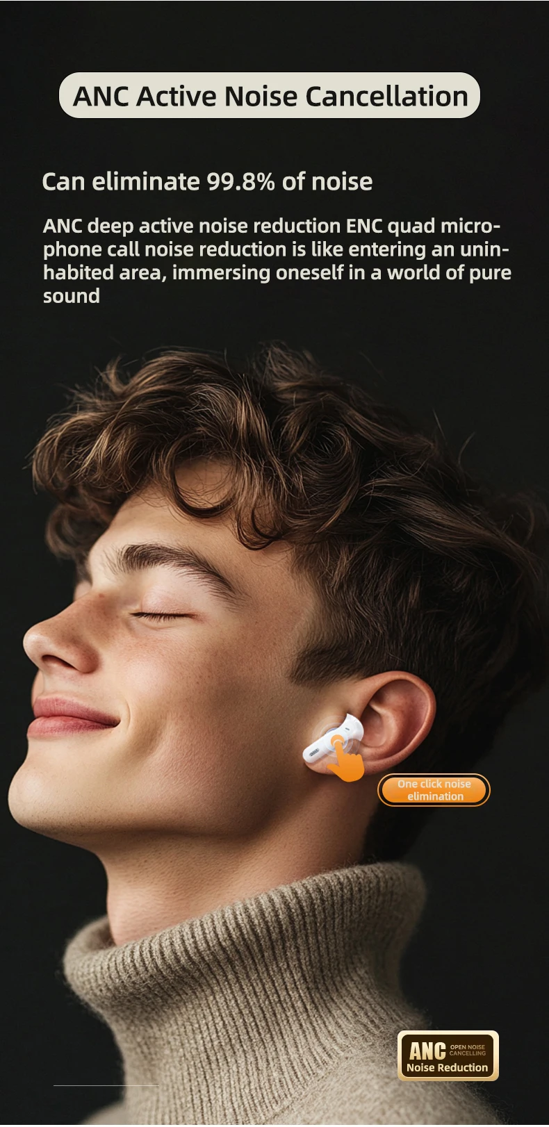 Lenovo LE253 Headphones Wireless Bluetooth 6.0 Earphones TWS HiFi Sound ANC Noise Reduction Gaming Sports Earbuds With Mic