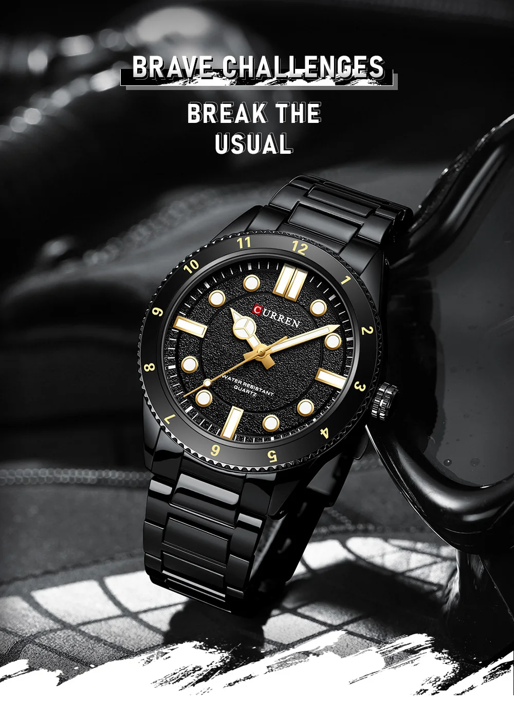 CURREN 8450 Military Sport Watch Men's Night Light Waterproof Steel Strip Quartz Men's Business Leisure Watch Relogios Masculino