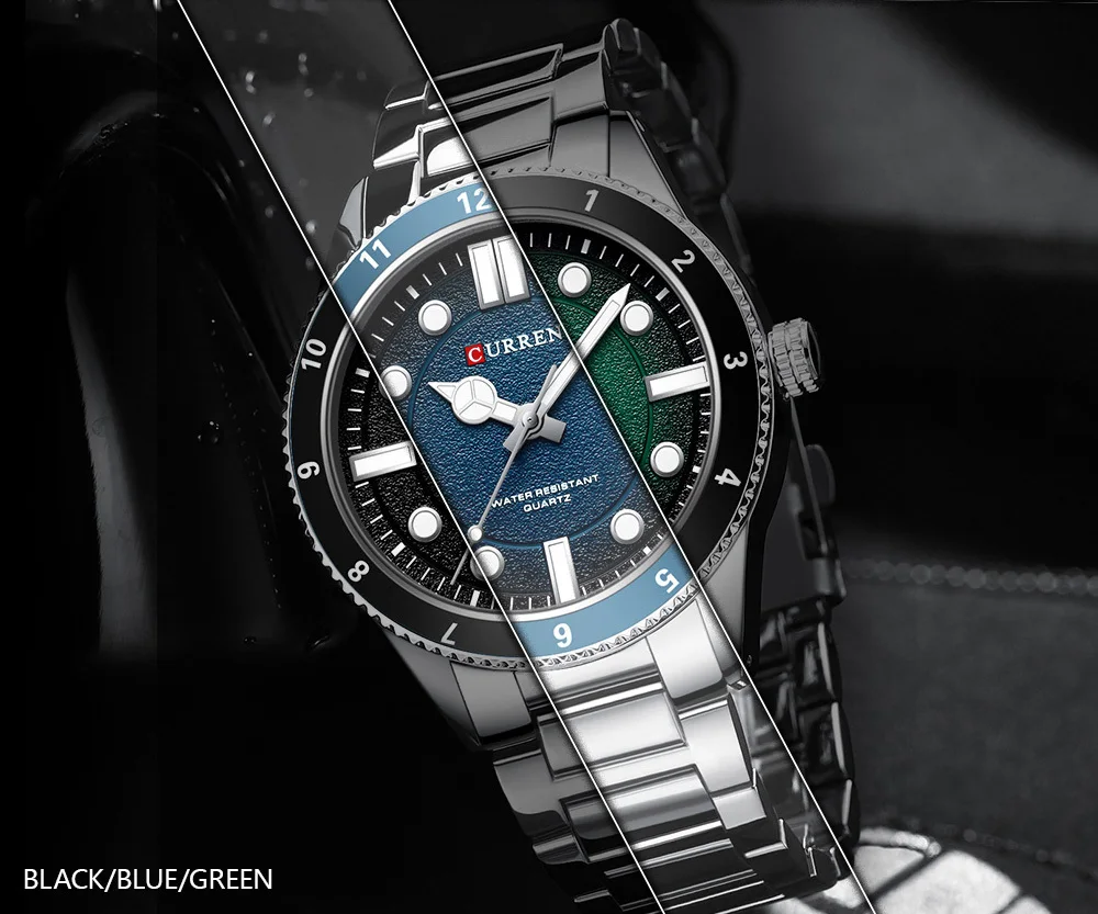 CURREN 8450 Military Sport Watch Men's Night Light Waterproof Steel Strip Quartz Men's Business Leisure Watch Relogios Masculino