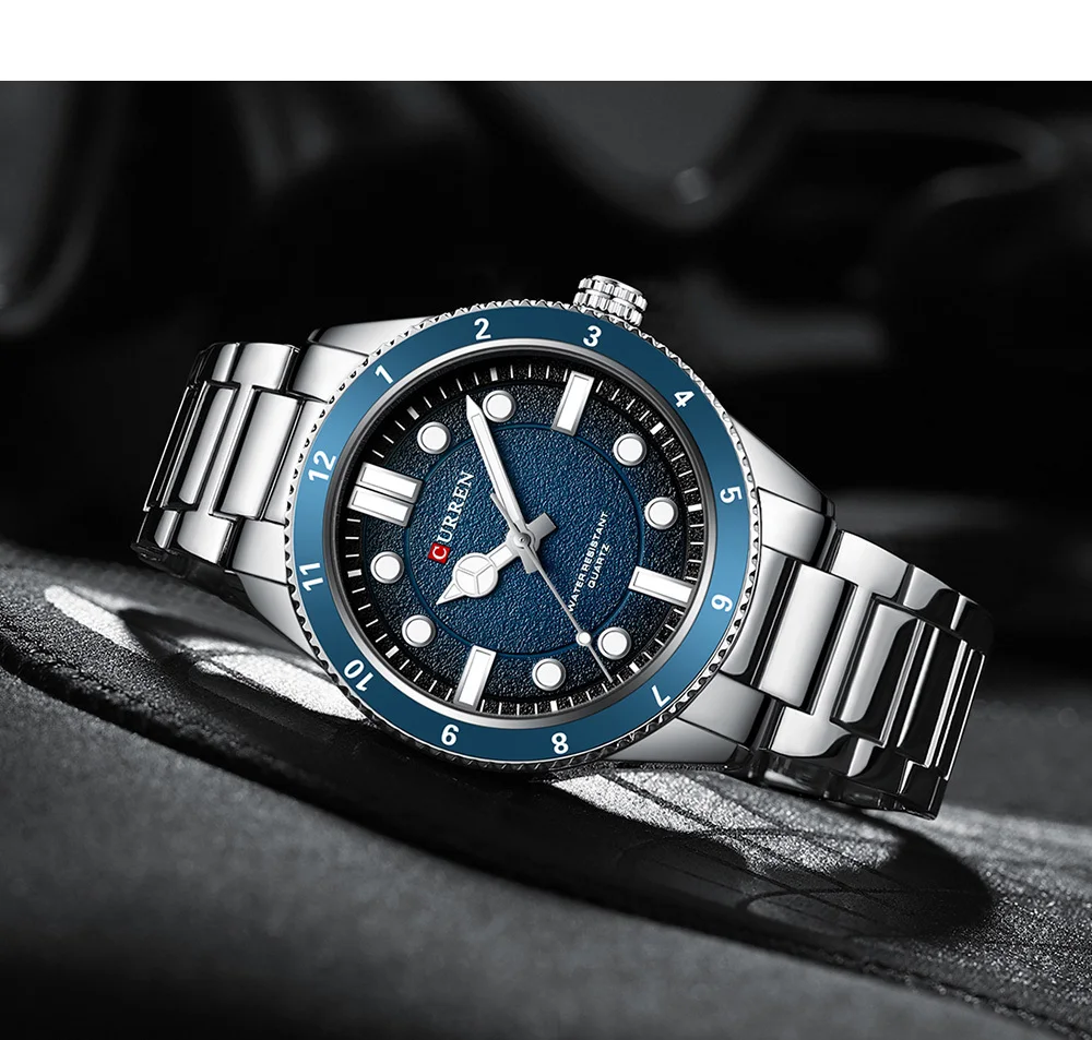 CURREN 8450 Military Sport Watch Men's Night Light Waterproof Steel Strip Quartz Men's Business Leisure Watch Relogios Masculino