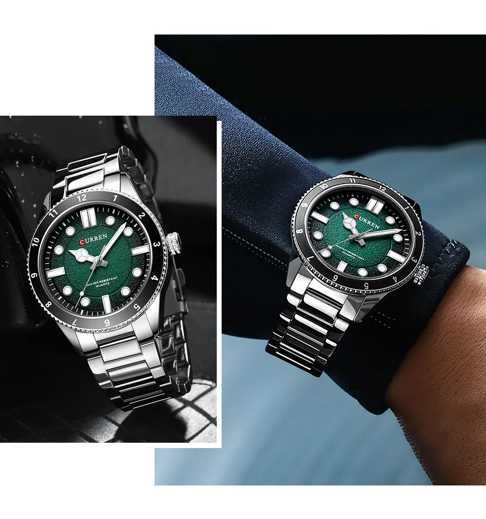 CURREN 8450 Military Sport Watch Men's Night Light Waterproof Steel Strip Quartz Men's Business Leisure Watch Relogios Masculino