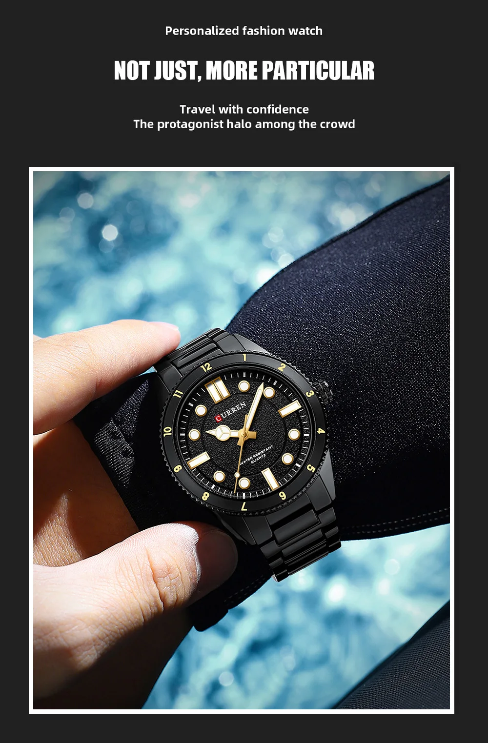 CURREN 8450 Military Sport Watch Men's Night Light Waterproof Steel Strip Quartz Men's Business Leisure Watch Relogios Masculino