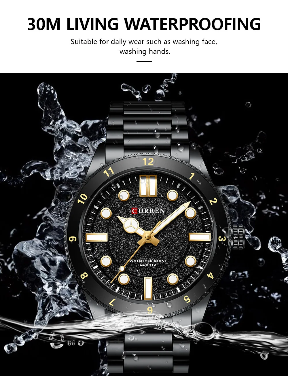 CURREN 8450 Military Sport Watch Men's Night Light Waterproof Steel Strip Quartz Men's Business Leisure Watch Relogios Masculino