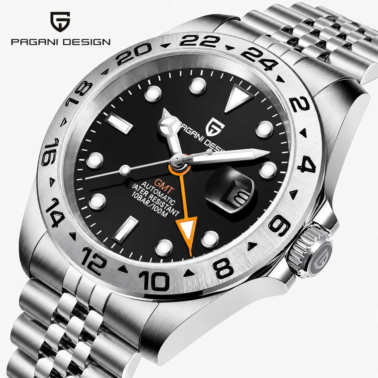 2026 PAGANI Design New Men's Automatic Mechanical Watches GMT Watch 42mm Sapphire Stainless Steel Waterproof Watch Reloj Hombre
