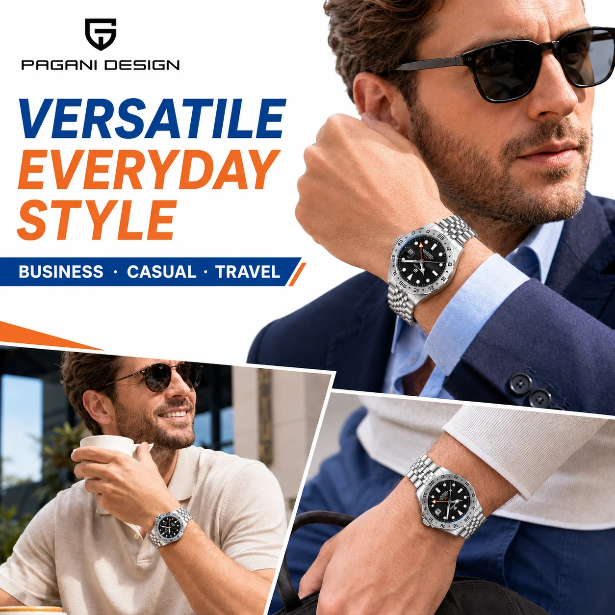 2026 PAGANI Design New Men's Automatic Mechanical Watches GMT Watch 42mm Sapphire Stainless Steel Waterproof Watch Reloj Hombre