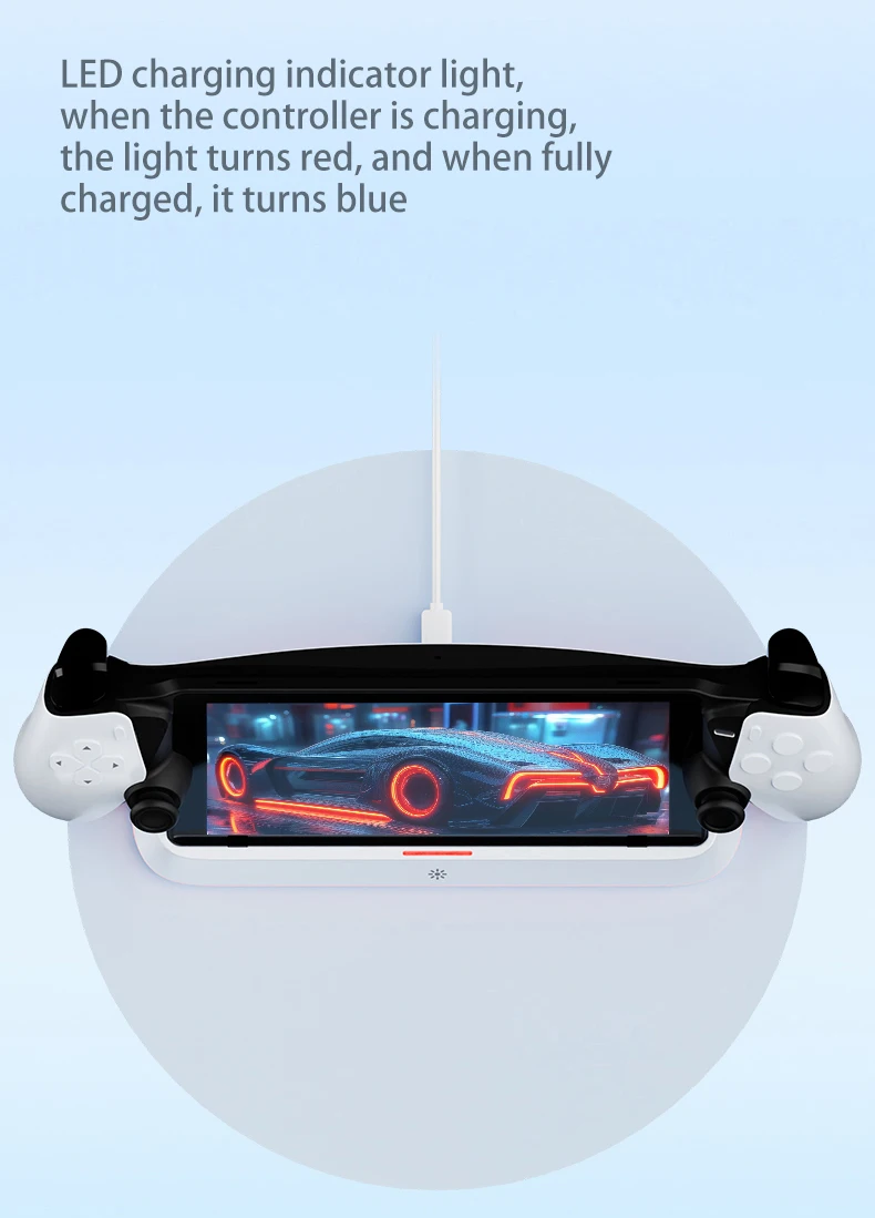 HONCAM Magnetic Connect Station for PlayStation Portal 7 RGB Light Modes Console Charger Stand W Tri-Protection Safety Charging