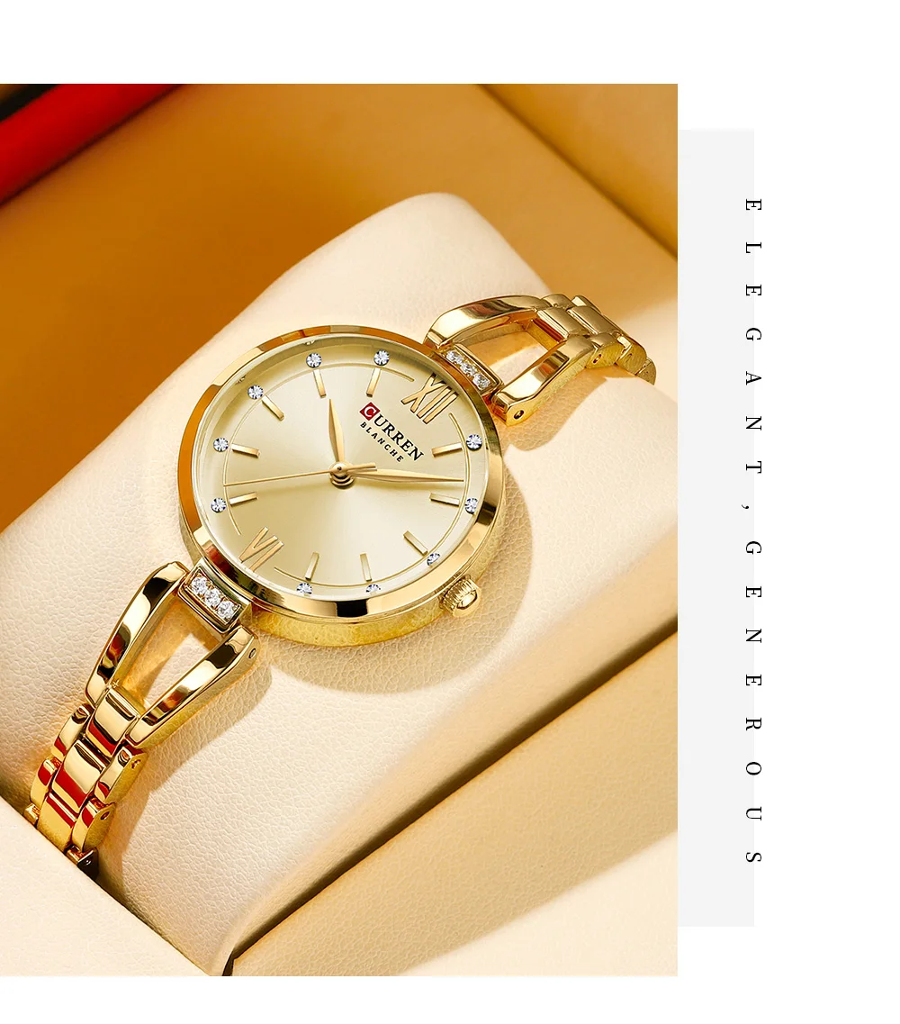 CURREN 9092 Women's Stainless Steel Quartz Watch Luxury and Elegant Watch Business Women's Bracelet Watches Relojes De Mujer