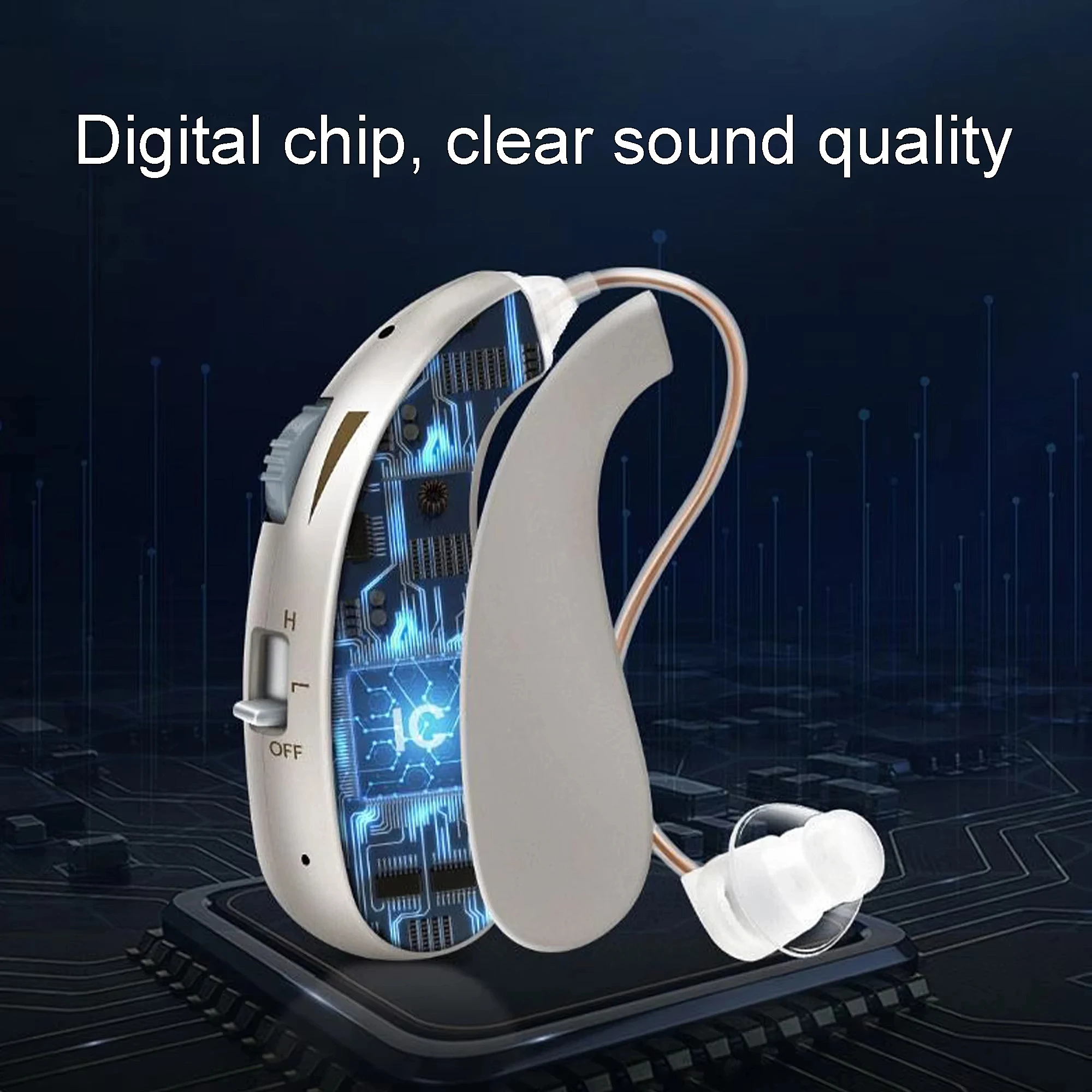 Hearing Aids Rechargeable Digital Hearing Amplifier for Seniors and Adults, Ergonomics Design Aid Hearing with Perfected