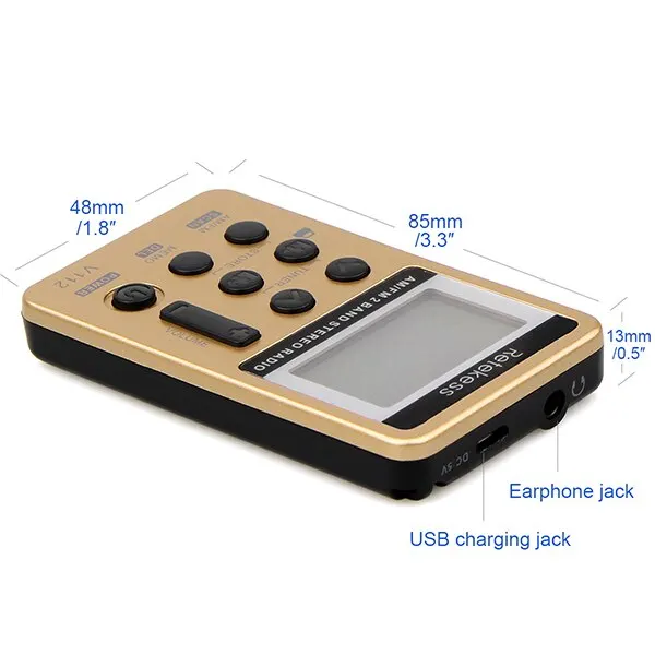 Retekess V112 Radio Mini Pocket Radio Receiver Portable Radios AM FM Rechargeble Sleep Time Earphone For Walkman Go Hiking