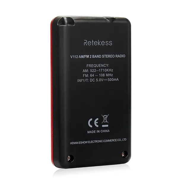 Retekess V112 Radio Mini Pocket Radio Receiver Portable Radios AM FM Rechargeble Sleep Time Earphone For Walkman Go Hiking