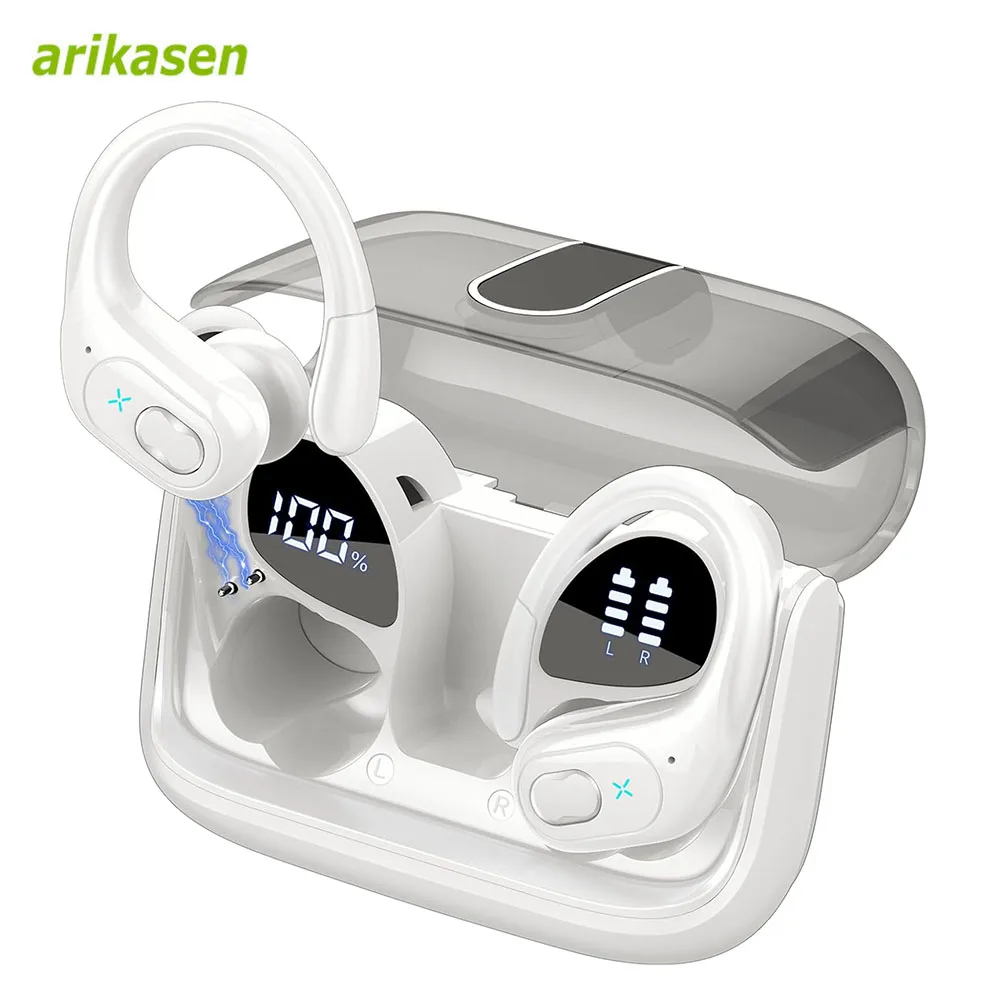 Bluetooth 5.3 Headphones 2024 Wireless Earbuds 75hrs Sport Bluetooth Earphone with Noise Cancelling Mic IPX7 Waterproof Headsets