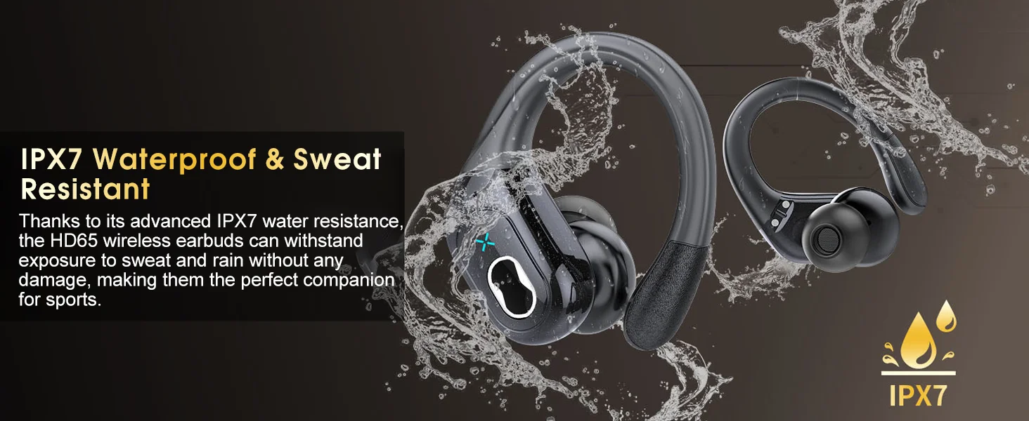 Bluetooth 5.3 Headphones 2024 Wireless Earbuds 75hrs Sport Bluetooth Earphone with Noise Cancelling Mic IPX7 Waterproof Headsets