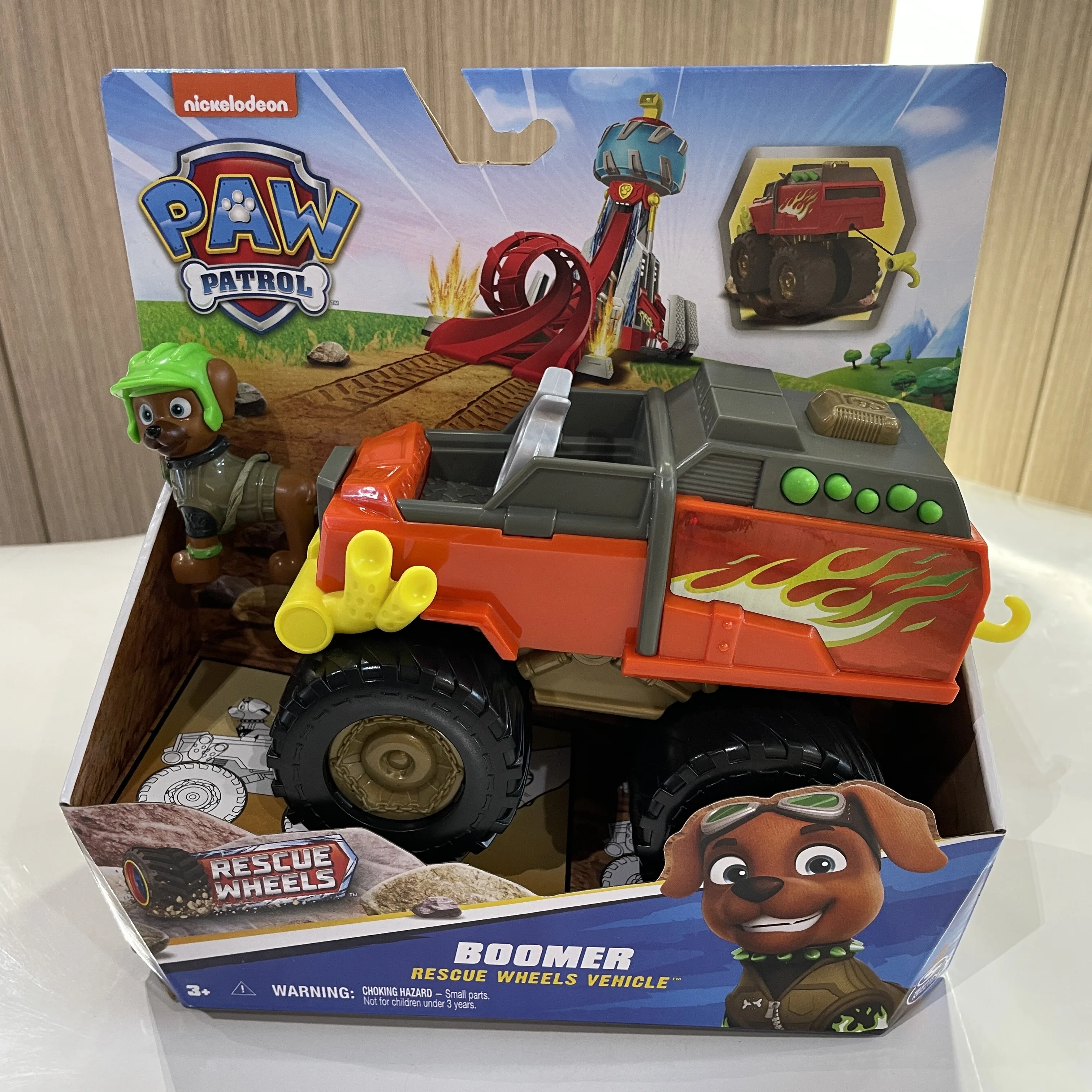Original Paw Patrol Boomer Roxi Rescue Wheels BIG WHEELED TOY TRUCK with Collectible Action Figure Kids Toys for Boys & Girls