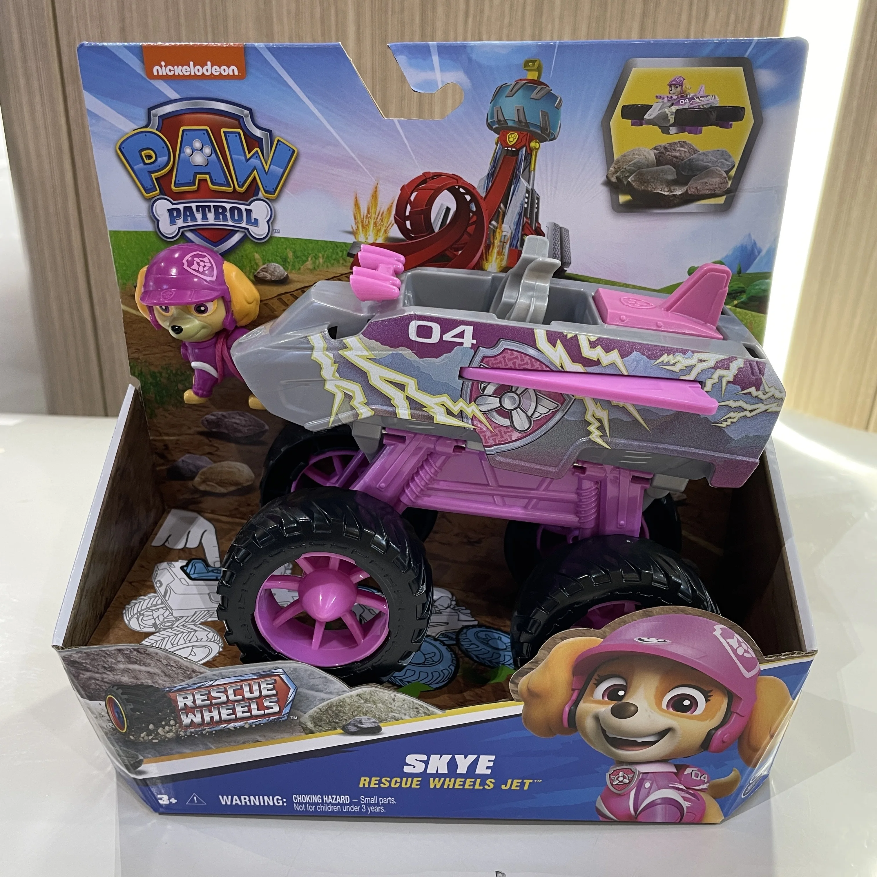 Original Paw Patrol Boomer Roxi Rescue Wheels BIG WHEELED TOY TRUCK with Collectible Action Figure Kids Toys for Boys & Girls