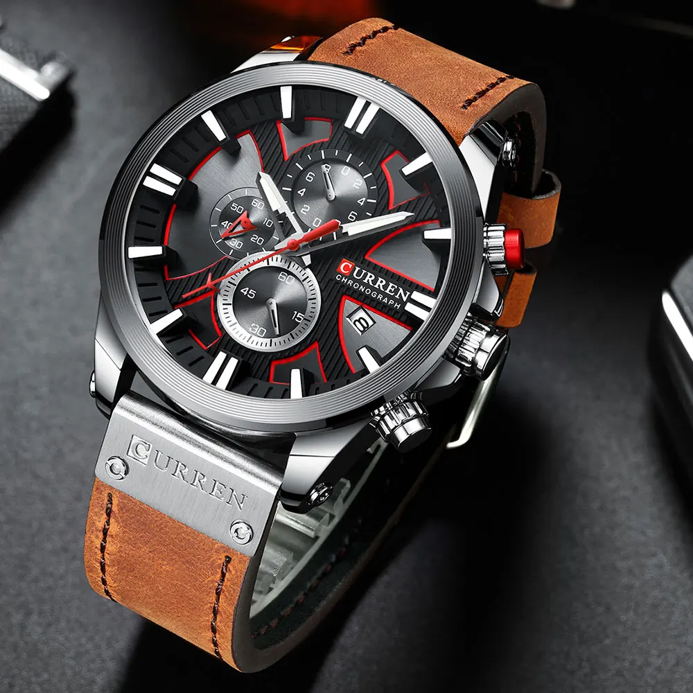 New CURREN Men Watches Fashion Quartz Wrist Watches Men's Military Waterproof Sports Watch Male Date Clock Relogio Masculino