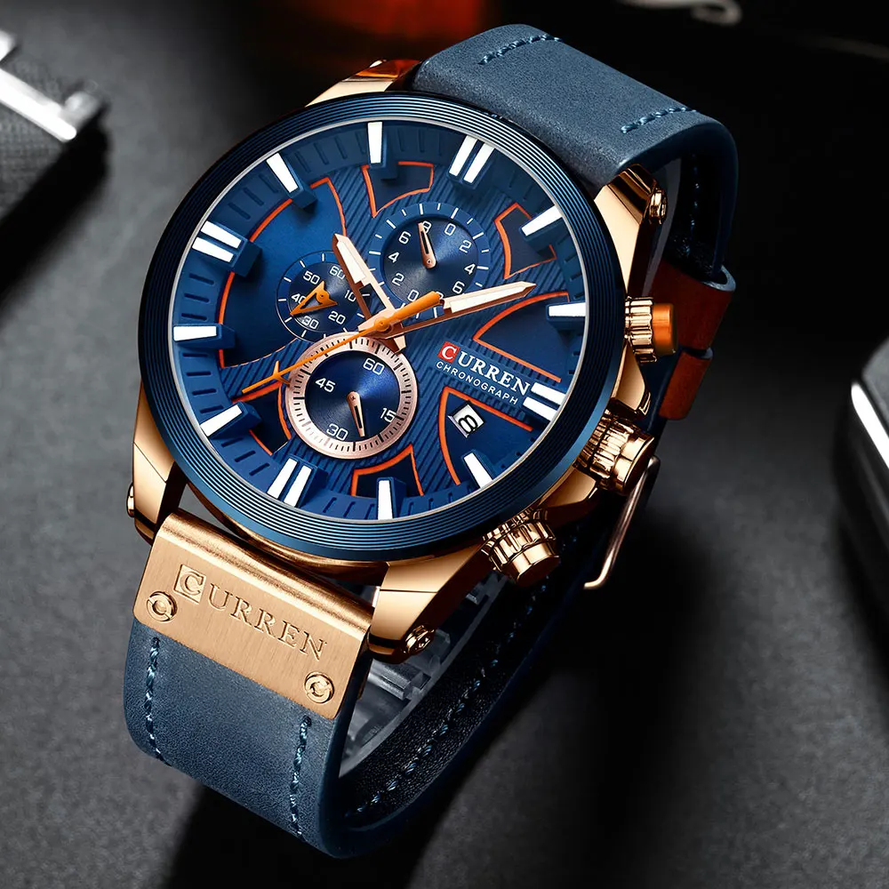 New CURREN Men Watches Fashion Quartz Wrist Watches Men's Military Waterproof Sports Watch Male Date Clock Relogio Masculino