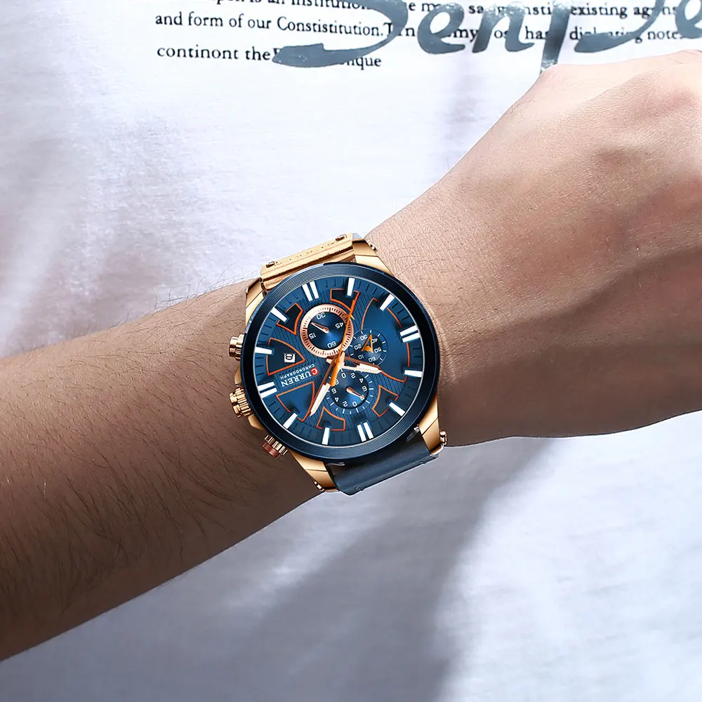 New CURREN Men Watches Fashion Quartz Wrist Watches Men's Military Waterproof Sports Watch Male Date Clock Relogio Masculino