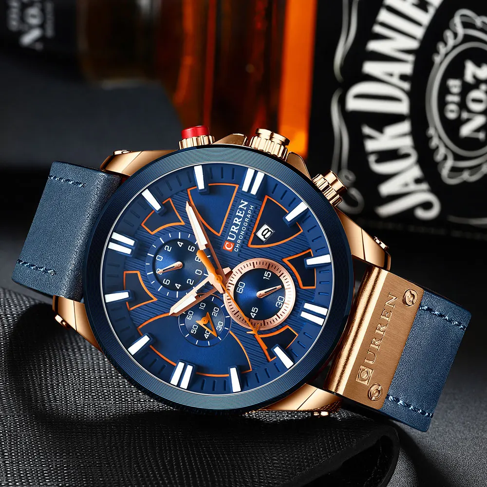 New CURREN Men Watches Fashion Quartz Wrist Watches Men's Military Waterproof Sports Watch Male Date Clock Relogio Masculino