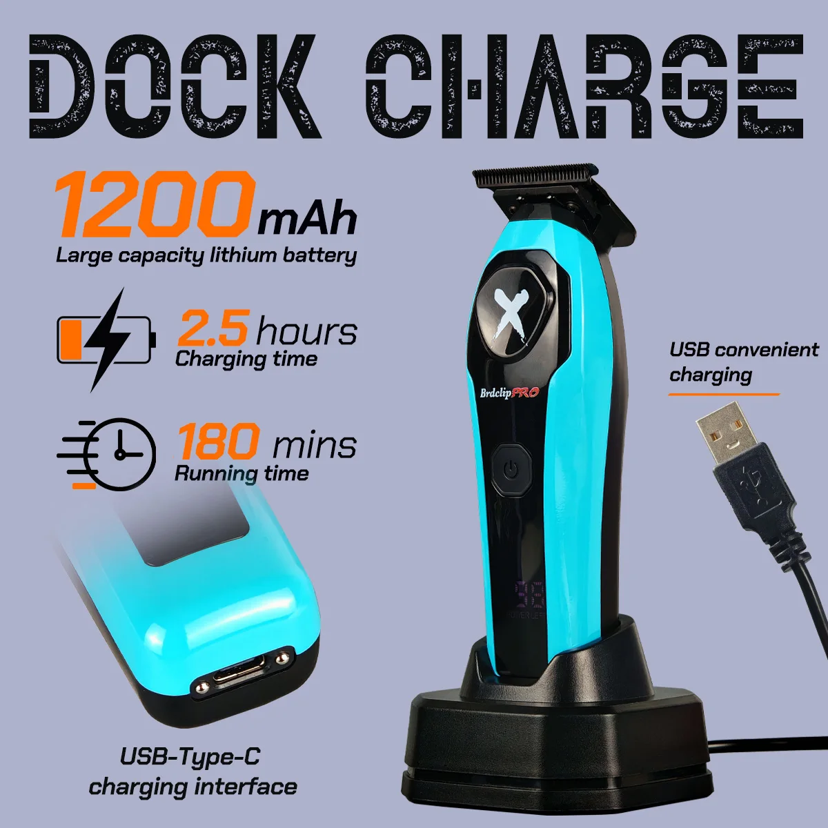 BRDCLIP Hair Clippers Rechargeable Clippers Barber Adjustable Hair Cut Machine Cordless LED Display Clippers Set BRD-619 BRD-339