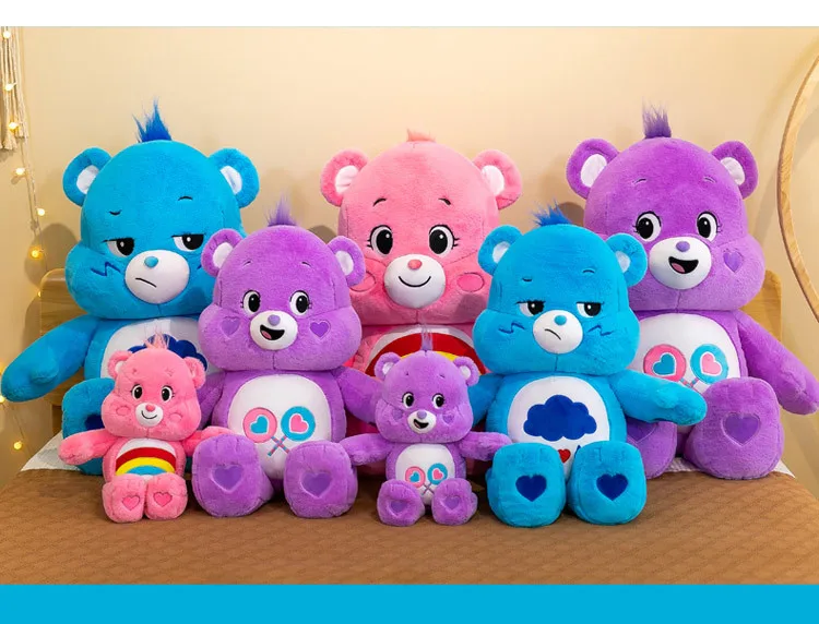 30CM Carebears Kawaii Rainbow Bear Plush Toy Lovely Anime Colorful Bear Stuffed Doll Room Decor Lovely Bear Birthday Gift
