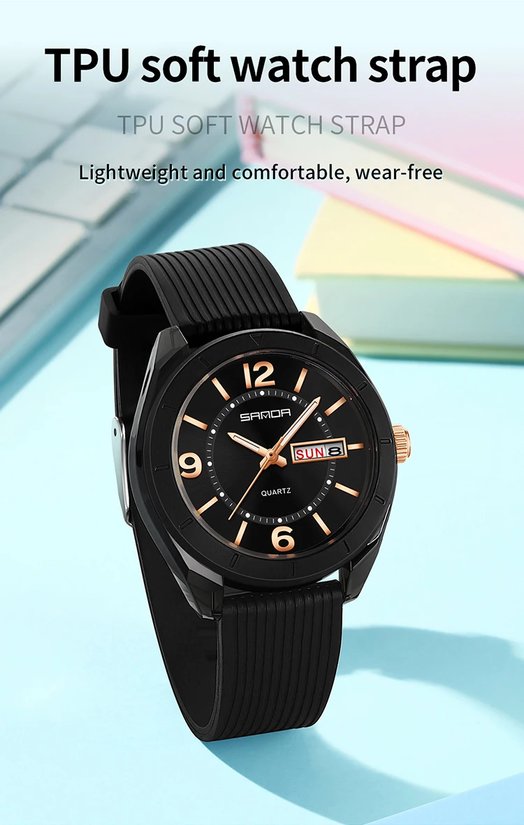 SANDA Quartz Watch for Women Waterproof Auto Date Week Elegant Luxury Ladies Wristwatch Waterproof Analog Women's Watches