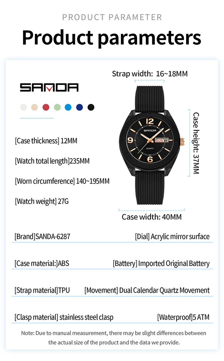 SANDA Quartz Watch for Women Waterproof Auto Date Week Elegant Luxury Ladies Wristwatch Waterproof Analog Women's Watches