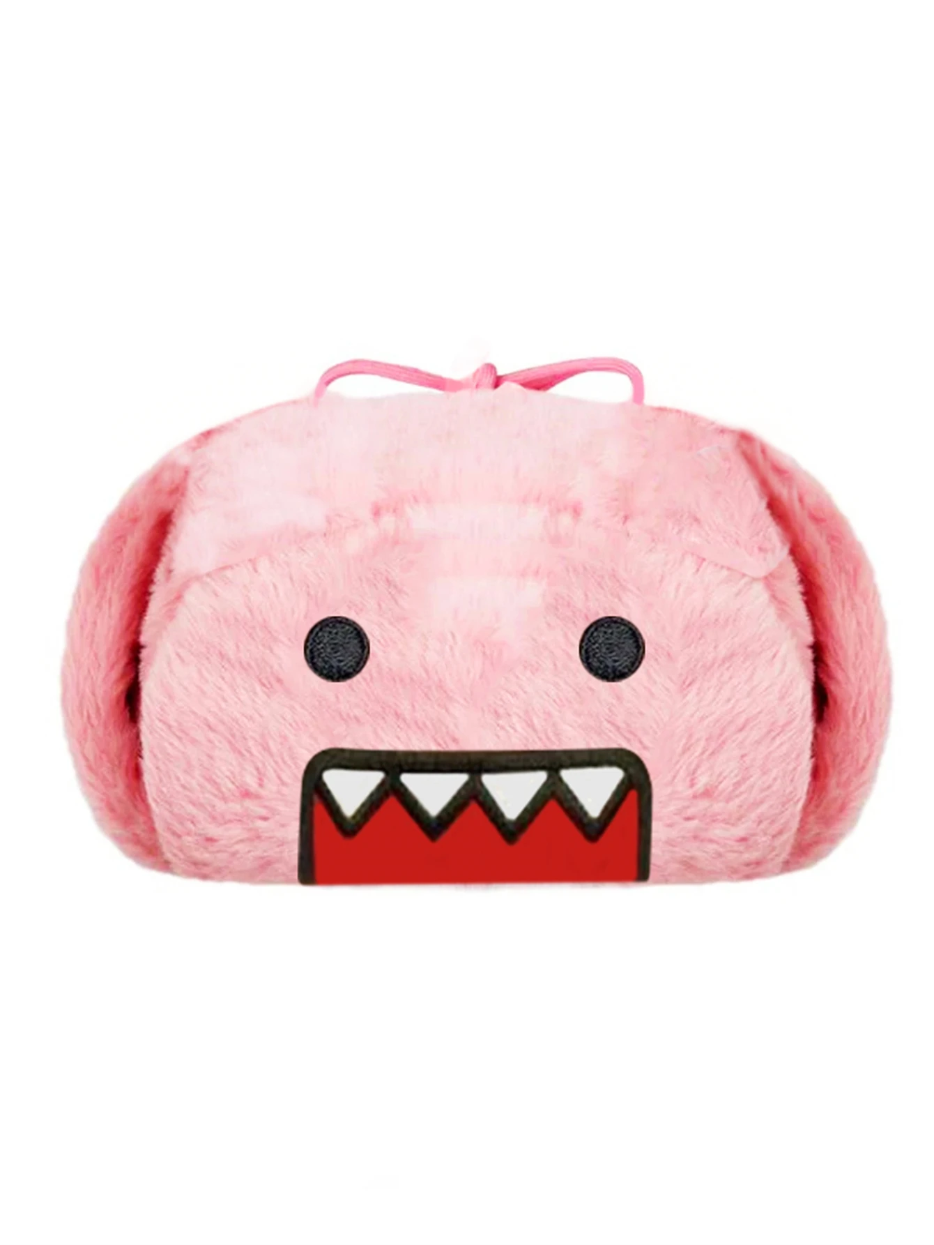 Domokun Pink Cartoon DesignEmbroidery Warm Coral Velvet Lei Feng Hat Autumn Winter Outdoor Ear Protection