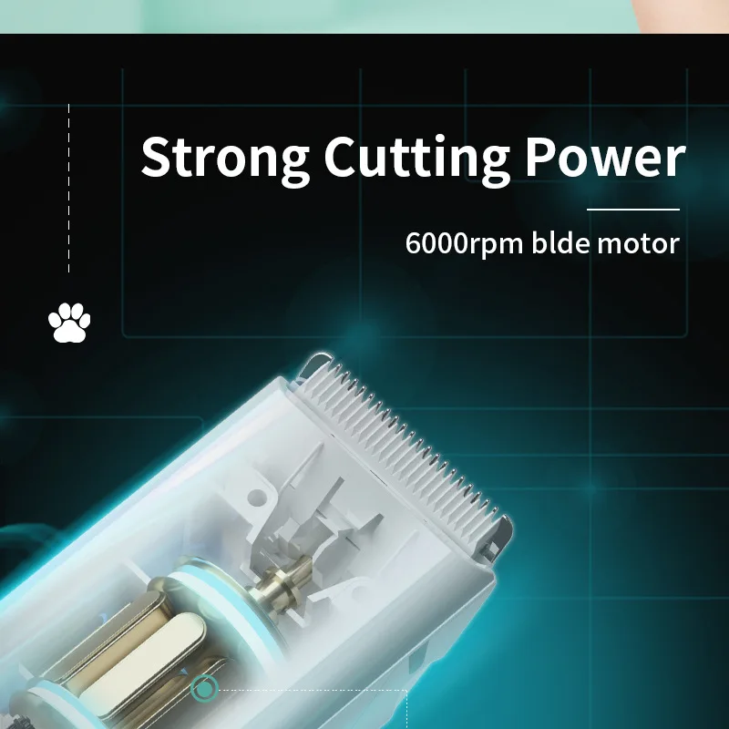 Dog Hair Clipper Electric Pet Hair Trimmer Low Noise Shaver For Dog Cats Cordless Rechargeable Professional Pet Grooming Tools